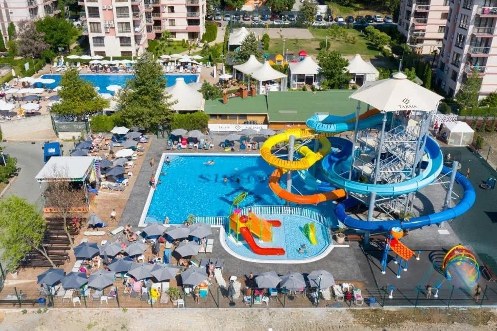 Prostorný apartmán s výhledem na bazén, Tarsis Club & SPA, 700 m od moře, Slunečné pobřeží - foto 29