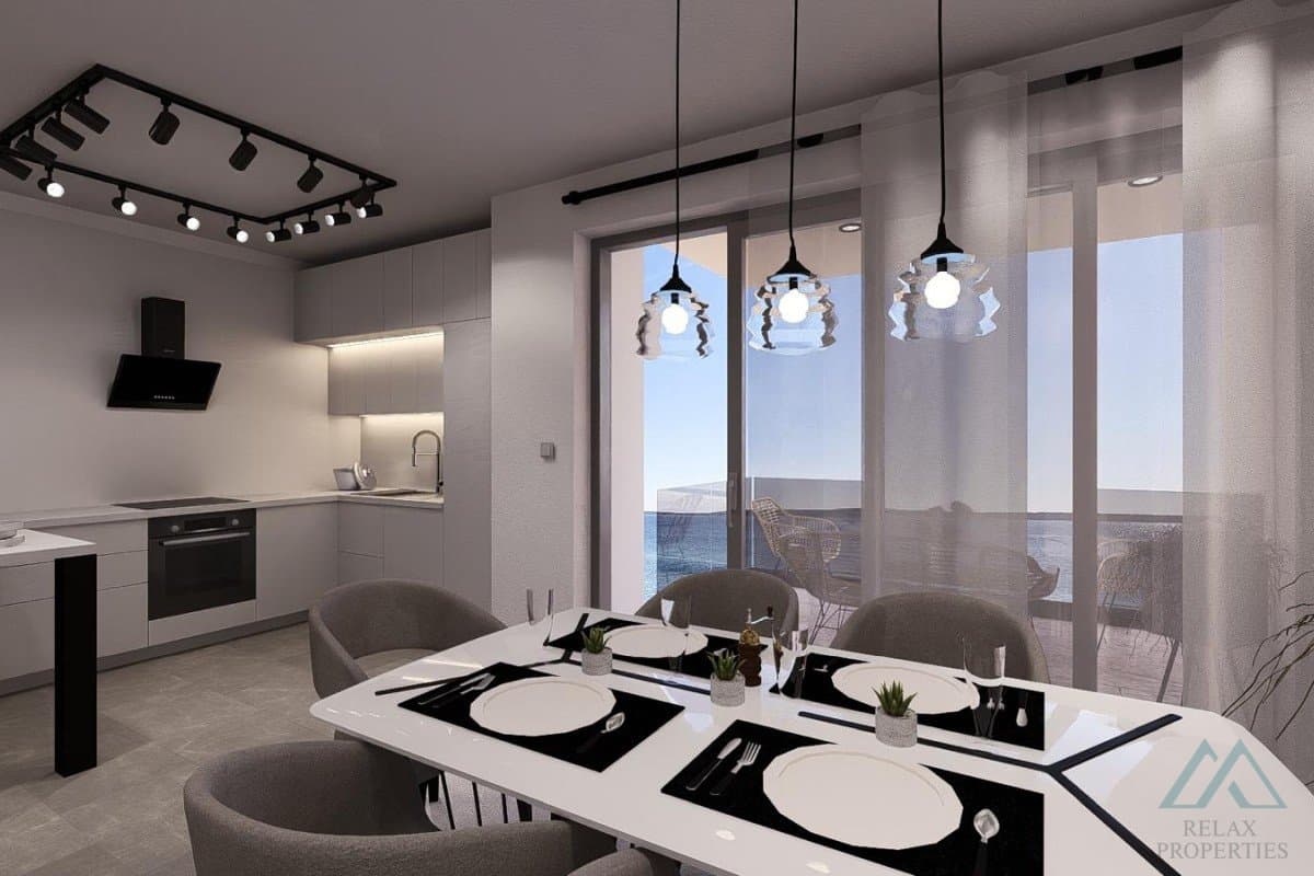 Moderní apartmán se 2 ložnicemi a výhledem na moře - novostavba, 1. linie, ostrov Pag, Chorvatsko - foto 1