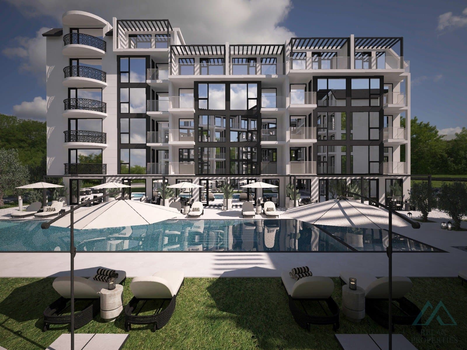 Na splátky! Nové apartmány v luxusním projektu J'Adore Blanc, 400 m od moře, Slunečné pobřeží - foto 1